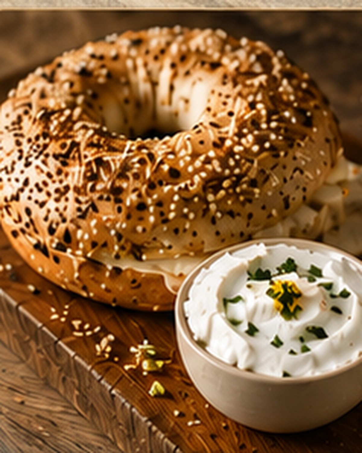 Bagels and cream cheese